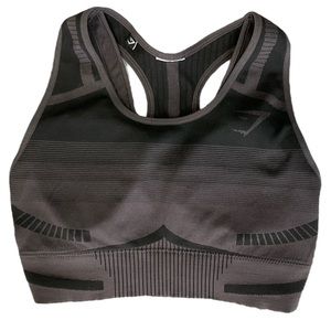 Gymshark Size Medium Apex Seamless Sports Bra Gray Black
